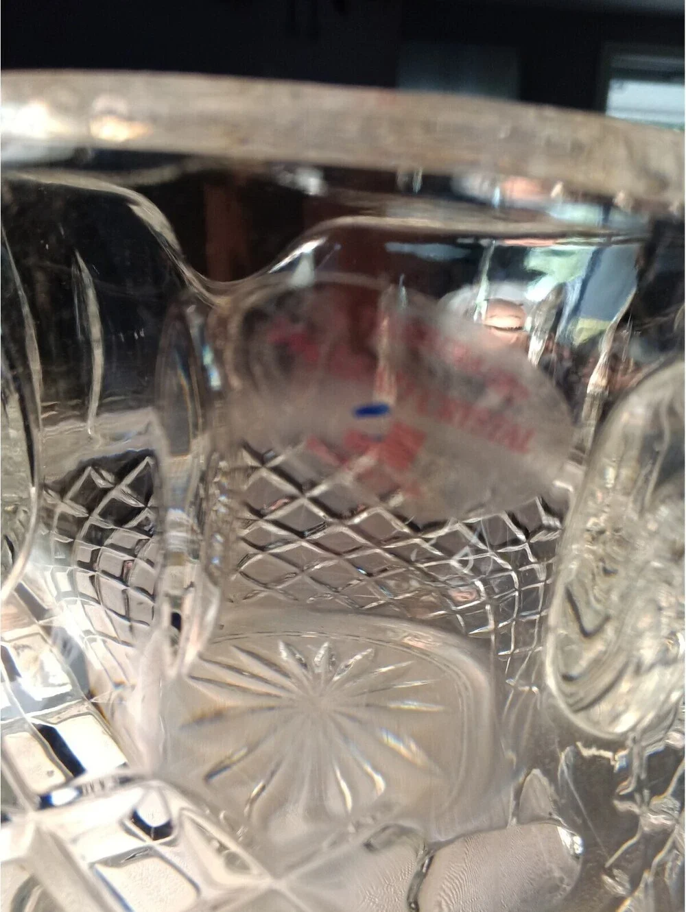 Teleflora 24% Lead Crystal Glass Diamond Band Vertical Cuts 4 5/8
